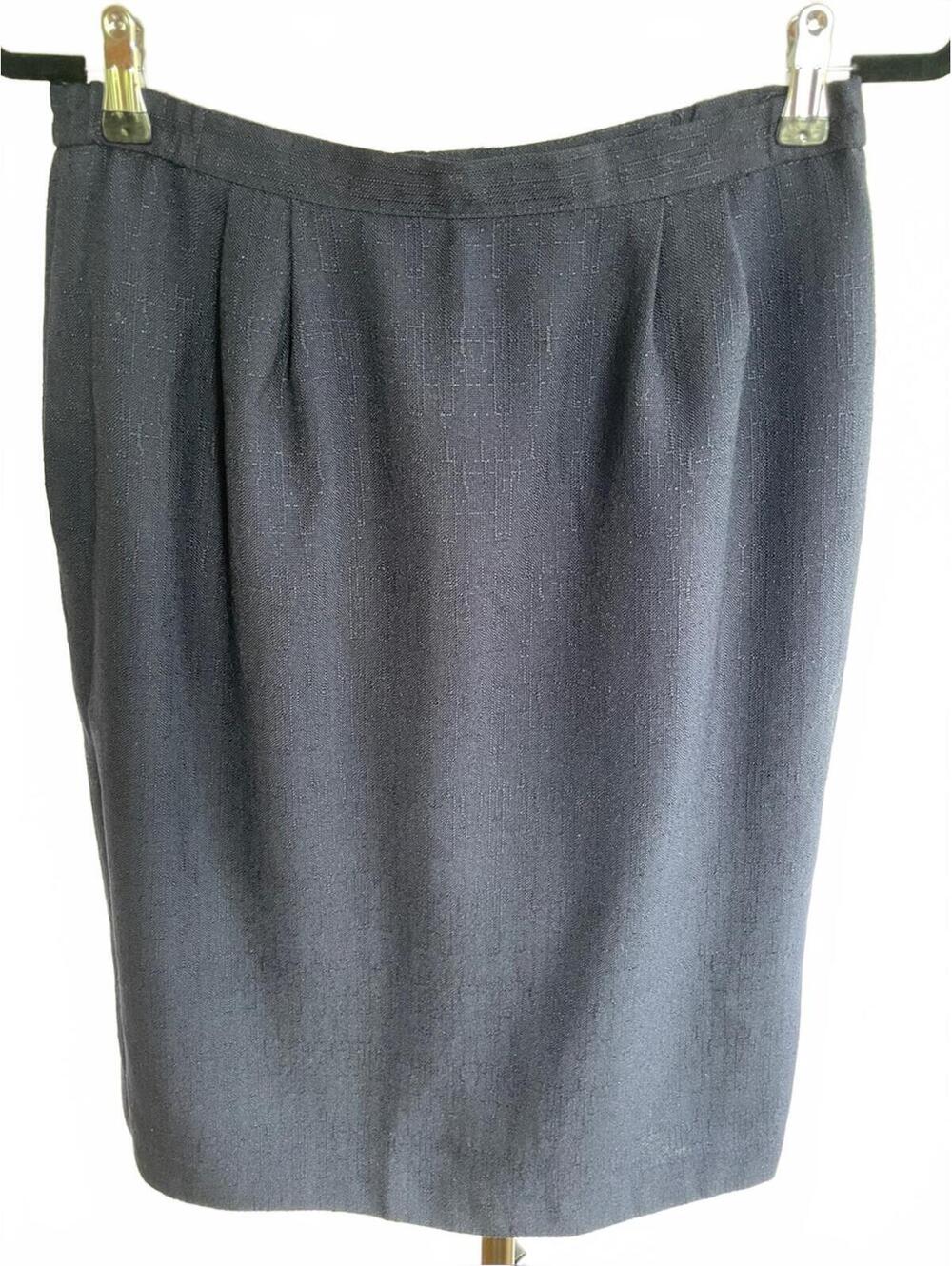 Vintage Atrium Collection Navy Blue Pencil Skirt Size 12 Textured Weave